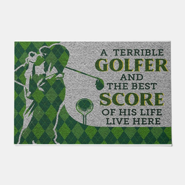 A Golfer and The Best Score of His Life  Doormat (Front)
