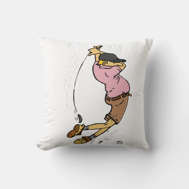 A Golfer missing the ball Cushion (Front)