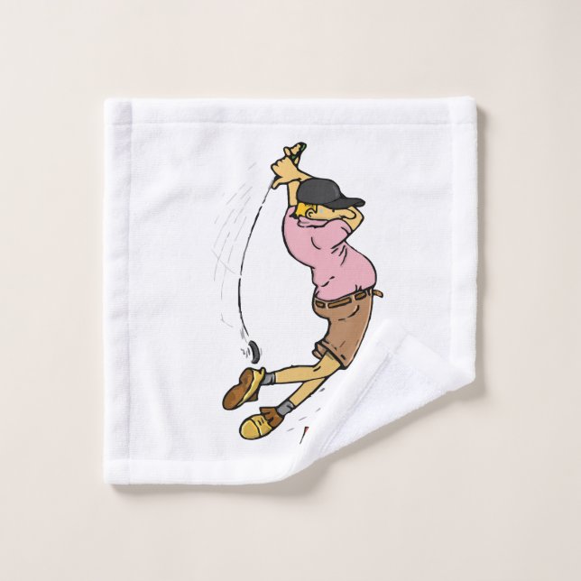 A Golfer missing the ball Wash Cloth (Wash Cloth)