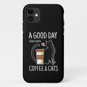A Good Day Starts With Coffee And Cats Funny Cute Case-Mate iPhone Case