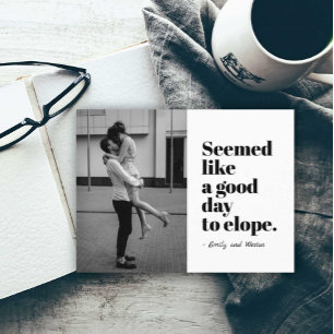 A Good Day to Elope Photo Announcement Postcard