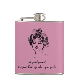 A good friend Funny Hip Flask