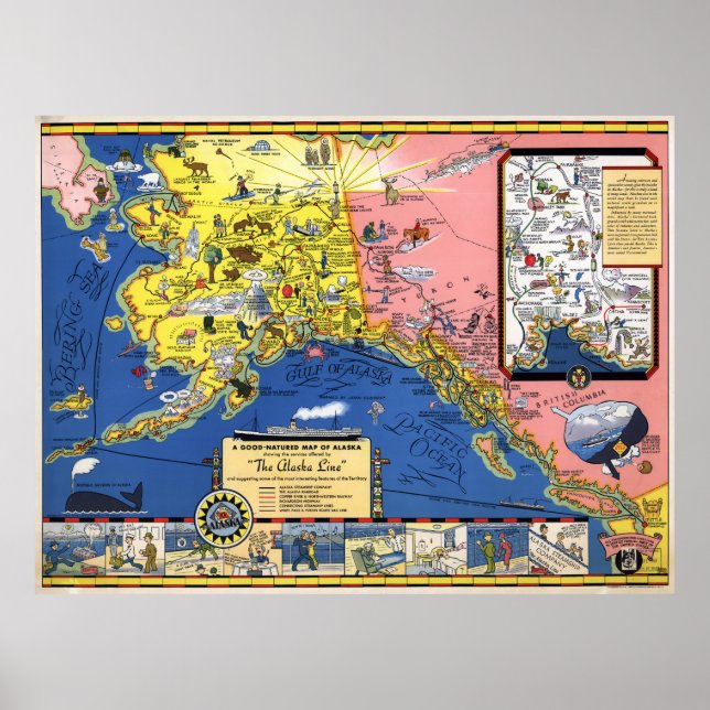 A good-natured map of Alaska Poster (Front)