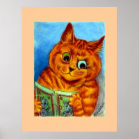 A Good Read, illustrated by Louis Wain,