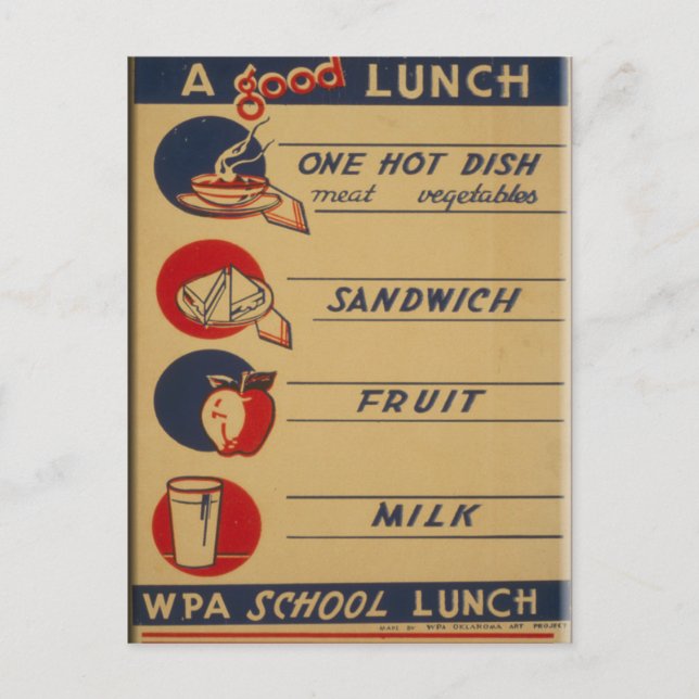 A Good School Lunch Postcard (Front)