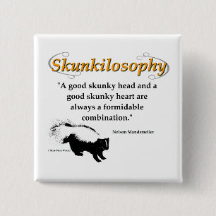 A good skunky head and a good skunky heart 15 cm square badge