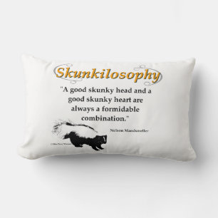 A good skunky head and a good skunky heart lumbar cushion