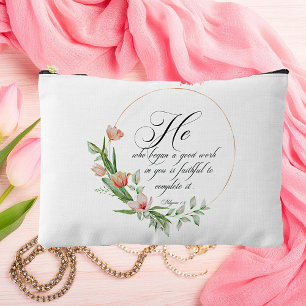 A good work, Pink tulips frame Accessory Pouch
