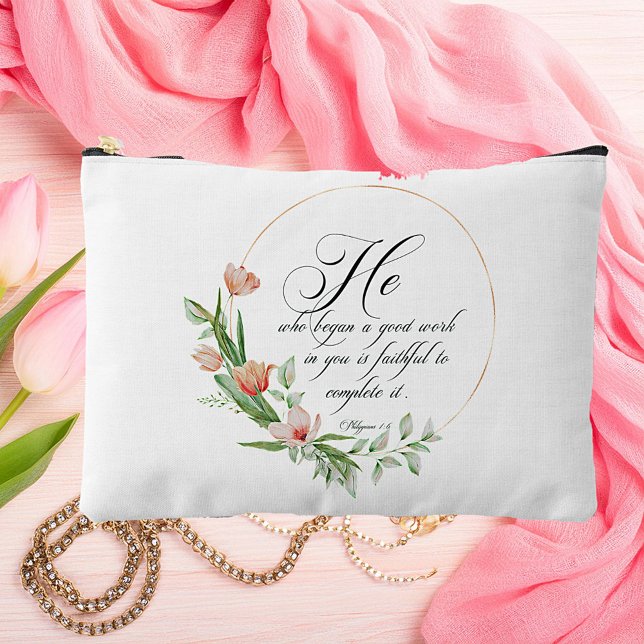 A good work, Pink tulips frame  Accessory Pouch (Creator Uploaded)