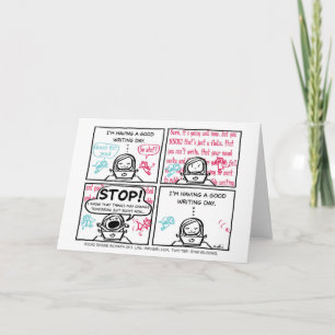 A Good Writing Day greeting card for writers
