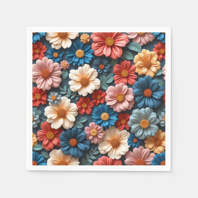 A gorgeous pattern with floral details napkin (Front)