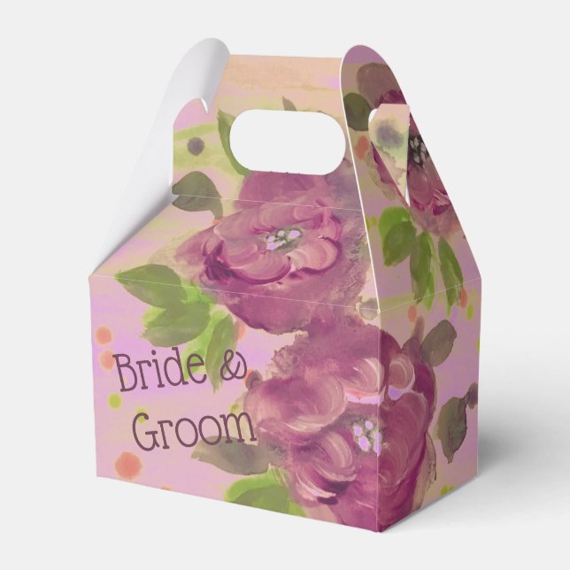 A Gorgeous Wedding Guest Favour In Purples Favour Box (Back Side)
