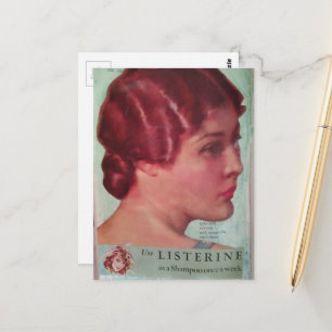 A Gorgeous Woman in 1930 With Red Hair Collage Postcard