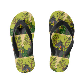 A gorilla mesmerised by a butterfly kid's jandals