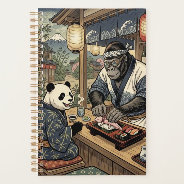 A gorilla who became a sushi chef -Ukiyo-e Style- Planner (Front)