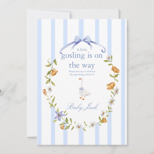 a gosling is on the way  invitation (Front)