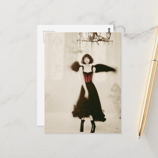 A gothic angel postcard (Front/Back In Situ)