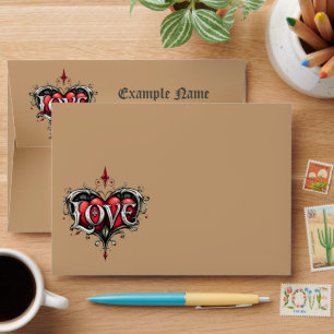 A gothic romance. An ornate, gothic-style Envelope