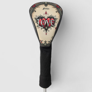 A gothic romance. An ornate, gothic-style Golf Head Cover