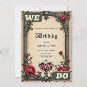 A gothic romance. An ornate, gothic-style  Invitation