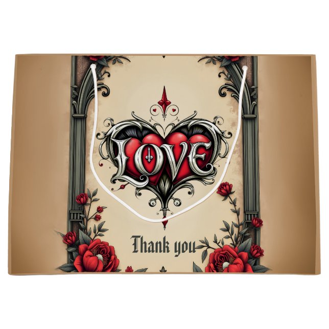 A gothic romance. An ornate, gothic-style  Large Gift Bag (Front)