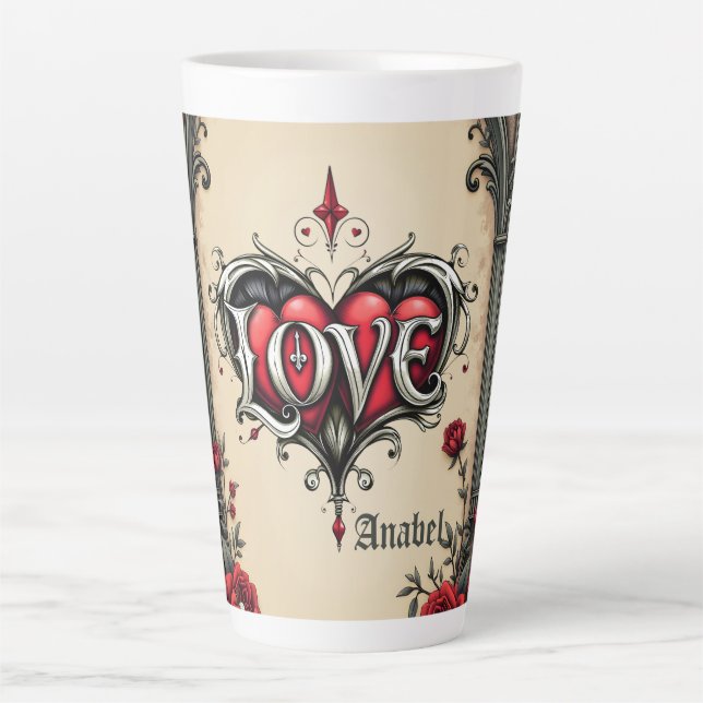A gothic romance. An ornate, gothic-style  Latte Mug (Front)