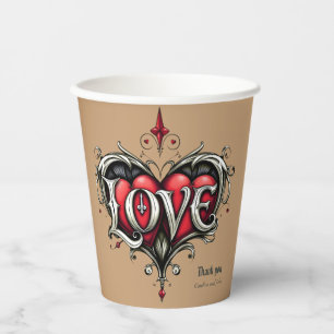 A gothic romance. An ornate, gothic-style Paper Cups