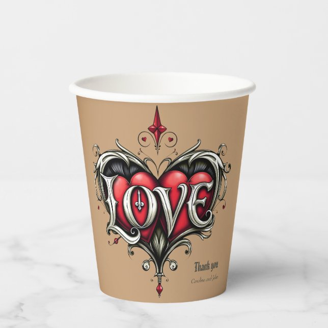 A gothic romance. An ornate, gothic-style Paper Cups (Front)
