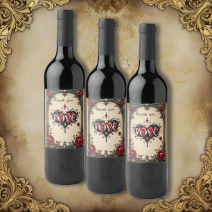 A gothic romance. An ornate, gothic-style  Wine Label