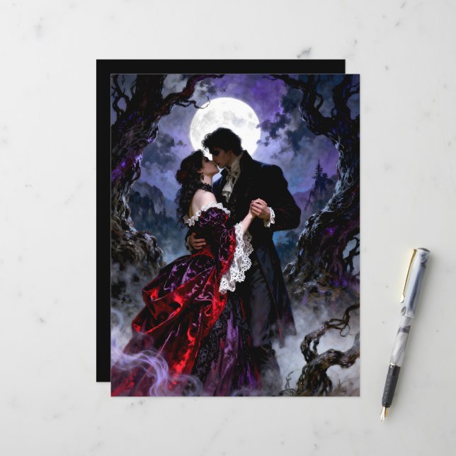 A Gothic Romance Scrapbook Paper (Front/Back In Situ)