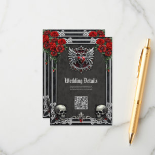 A Gothic symbiosis, elegant haert and skulls Enclosure Card
