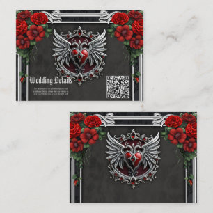 A Gothic symbiosis, elegant haert and skulls. Enclosure Card