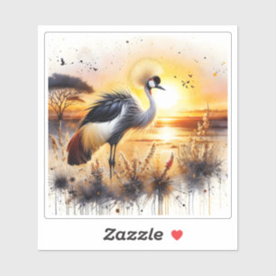 A Graceful Bird at Sunset by the Tranquil Waters