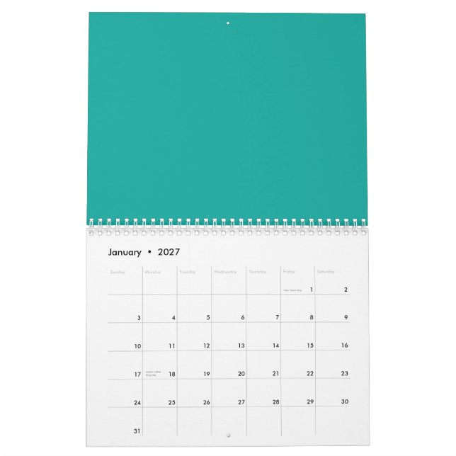 A gradient background blending blue into green. calendar (Jan 2027)