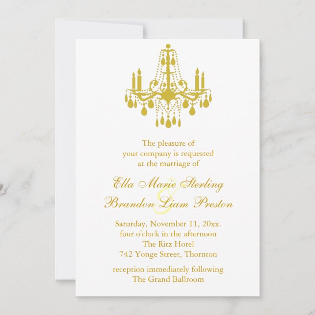 A Grand Ballroom Wedding Invitation 2 (yellow) (Front)