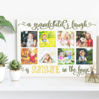 A Grandchild's Laugh 8 Photo Collage Hand Lettered