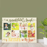 A Grandchilds Laugh Quote - Custom Photo Canvas Print<br><div class="desc">Attractive photo canvas which grandparents will love. The design features 8 of your favourite photos arranged in a grid format and framed with a lovely grandkids quote, lettered in swirly calligraphy with love hearts. The photos are displayed in squares, so you can upload square instagram pictures and should also have...</div>