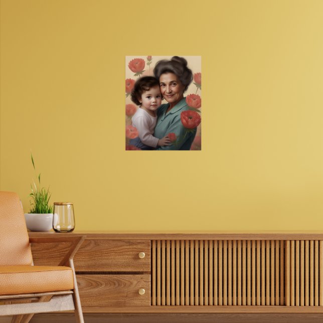 A Grandmother's Embrace - Grandma & Child Poster (Living Room 2)