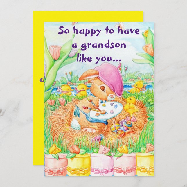 A Grandsons Easter Greetings Card  (Front/Back)