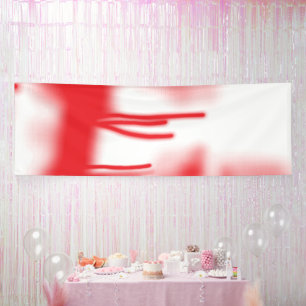 A graphic design featuring bold red and orange sha banner