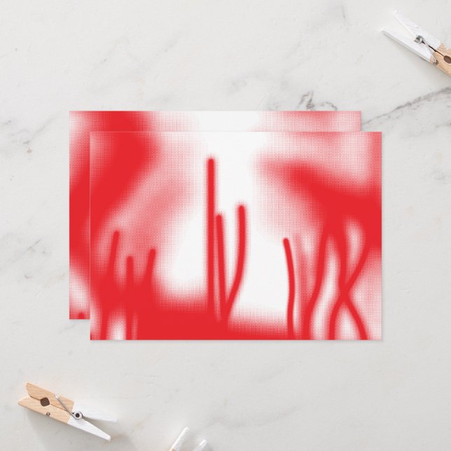 A graphic design featuring bold red and orange sha invitation (Front/Back In Situ)