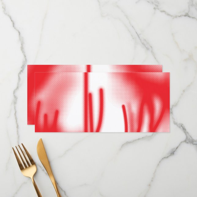 A graphic design featuring bold red and orange sha menu (Front/Back In Situ)