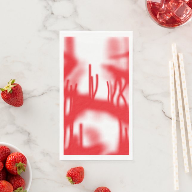 A graphic design featuring bold red and orange sha napkin (Insitu)