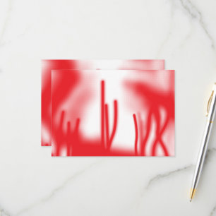 A graphic design featuring bold red and orange sha RSVP card