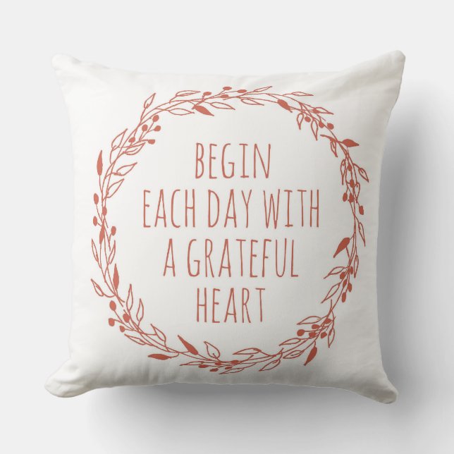 A Grateful Heart Cushion (Front)