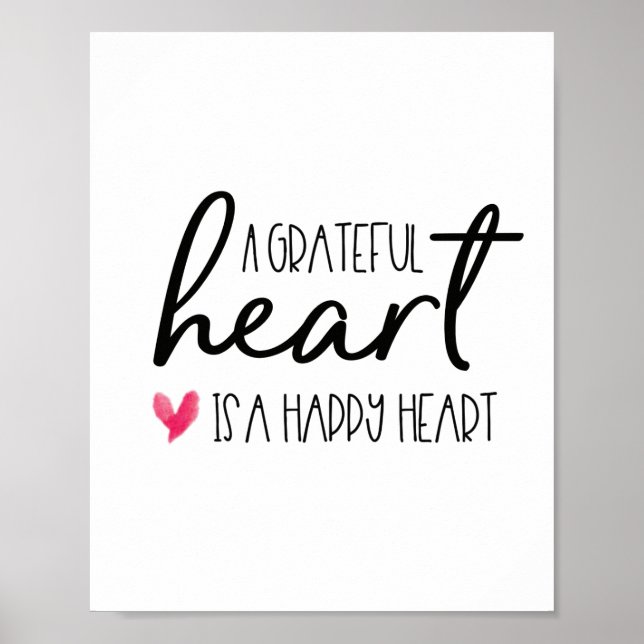 A grateful heart, is a happy heart Script Poster (Front)