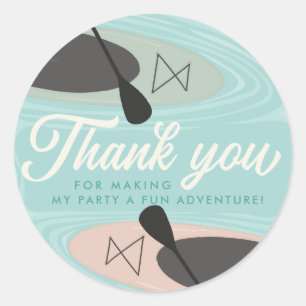 A Great Adventure paddleboard-themed Thank You  Classic Round Sticker