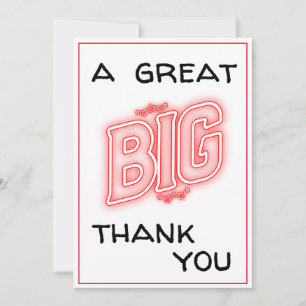 A Great Big Thank You Black and Red Typography Card