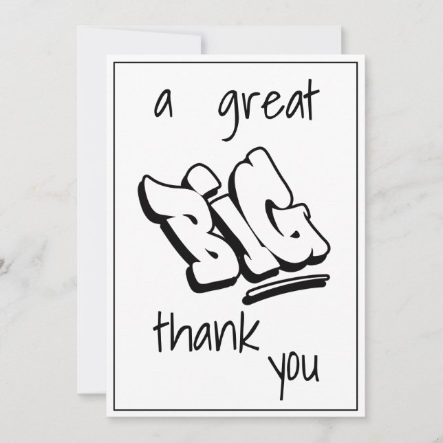 A Great Big Thank You Bold Black Typography Text  (Front)