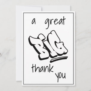 A Great Big Thank You Bold Black Typography Text Card